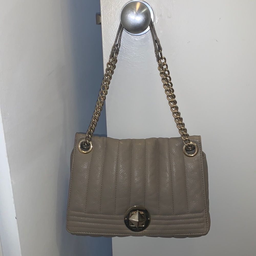 Previously loved Kate Spade taupe shoulder bag - convertible to crossbody